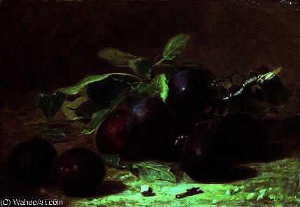 A Wasp Resting On A Sprig Of Victoria Plums — Eloise Harriet Stannard