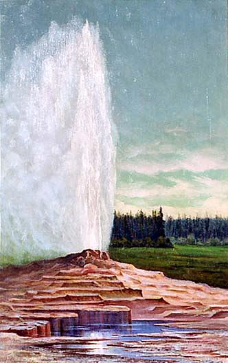 Old Faithful Geyser, (painting) — Grafton Tyler Brown