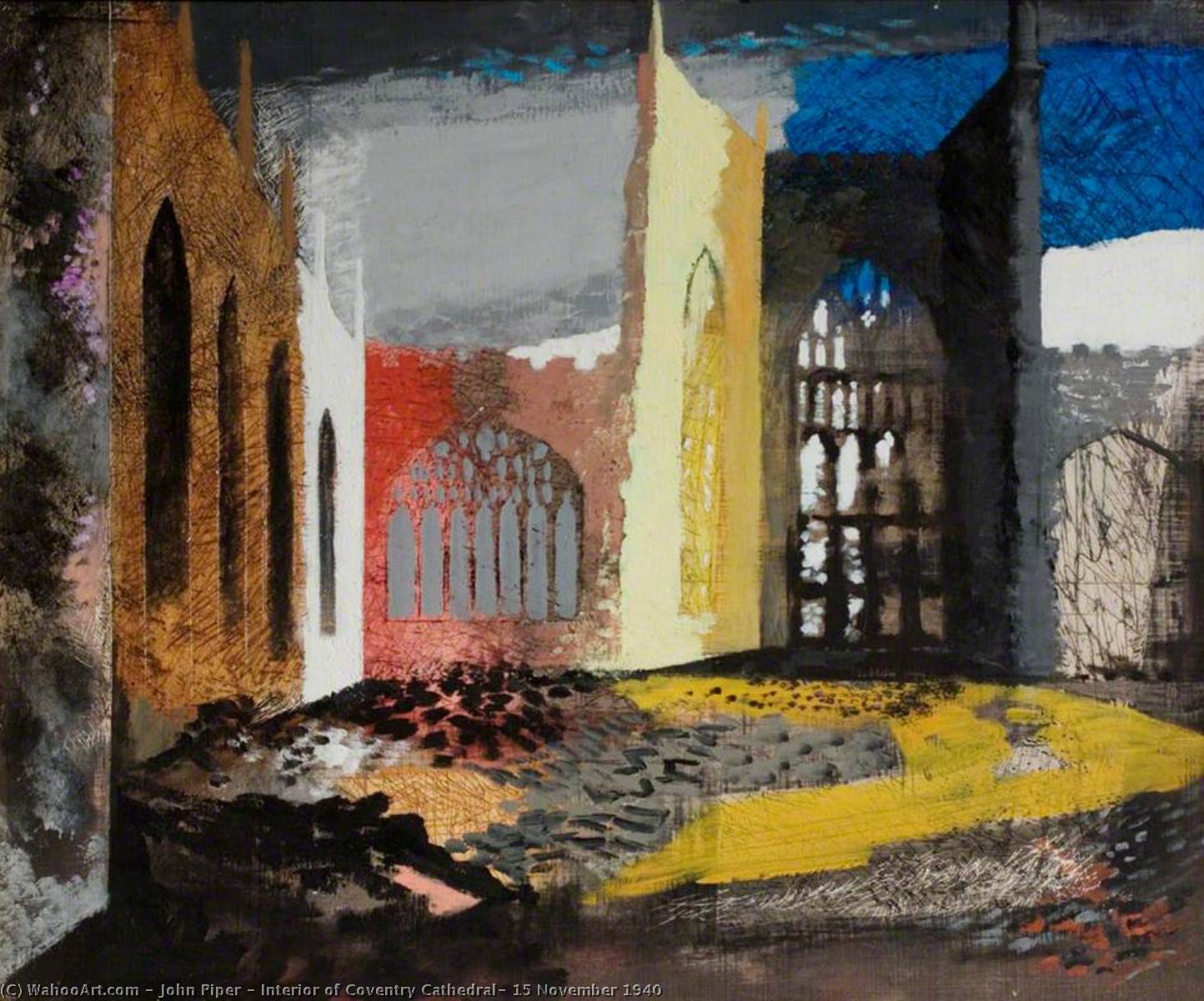 Interior Of Coventry Cathedral, 15 November 1940 — ジョン・パイパー