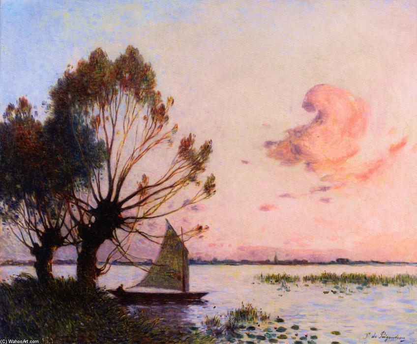 Sailboat On The Marsh Of The Grande Brière — Ferdinand Du Puigaudeau