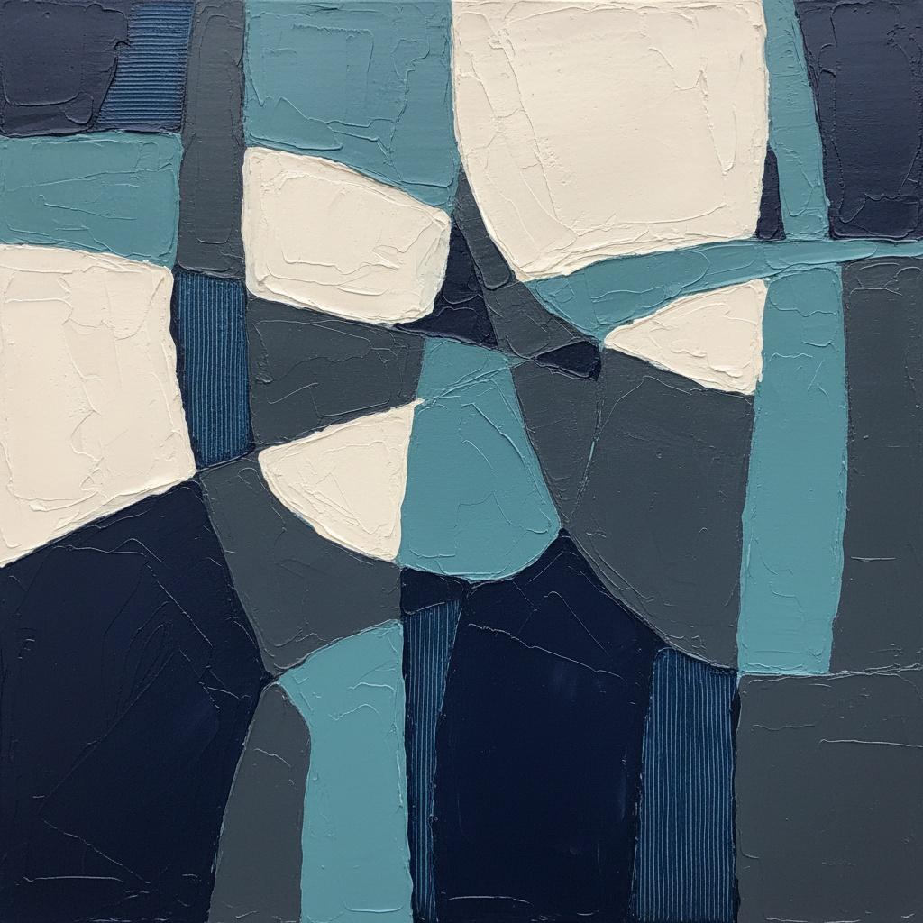 Fragmented Monolith In Navy And Slate: A Monumental Study Of Structured Chaos — Laurent Fabre
