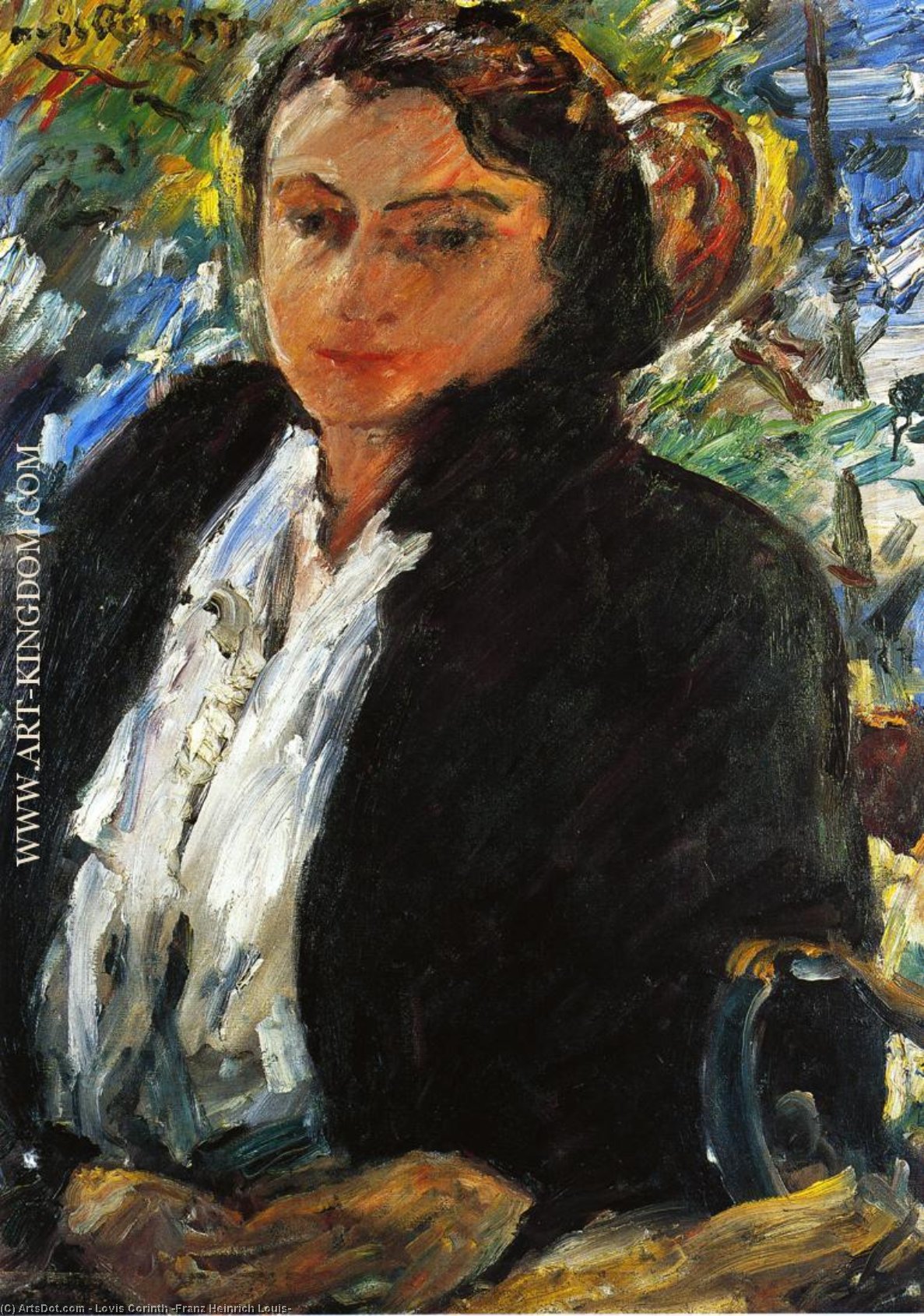 Portrait Of Charlotte Berene-corinth In A Green Velvet Jacket — Lovis Corinth