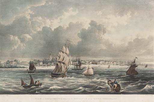 A View Of Georgetown, Taken From The Entrance Of The River Demerara — Louis Haghe
