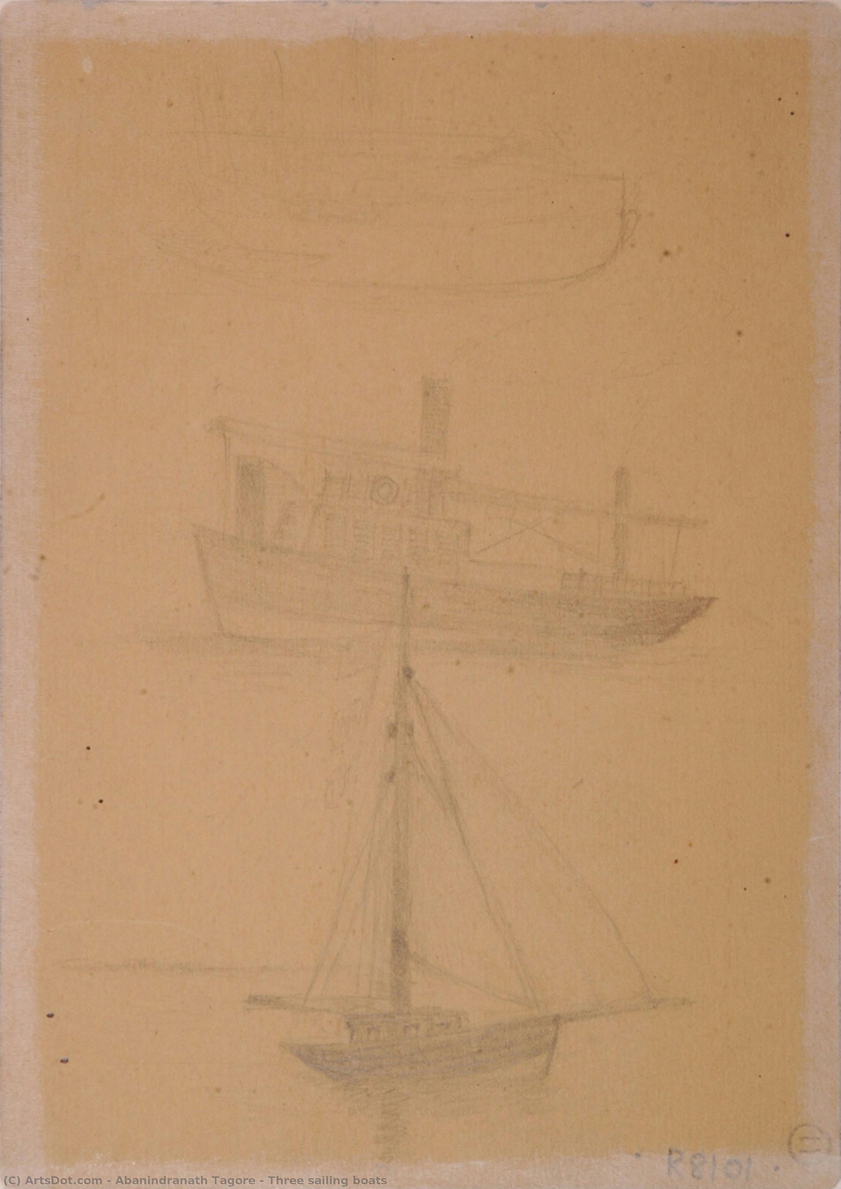 Three Sailing Boats — Абаниндранатх Тагор