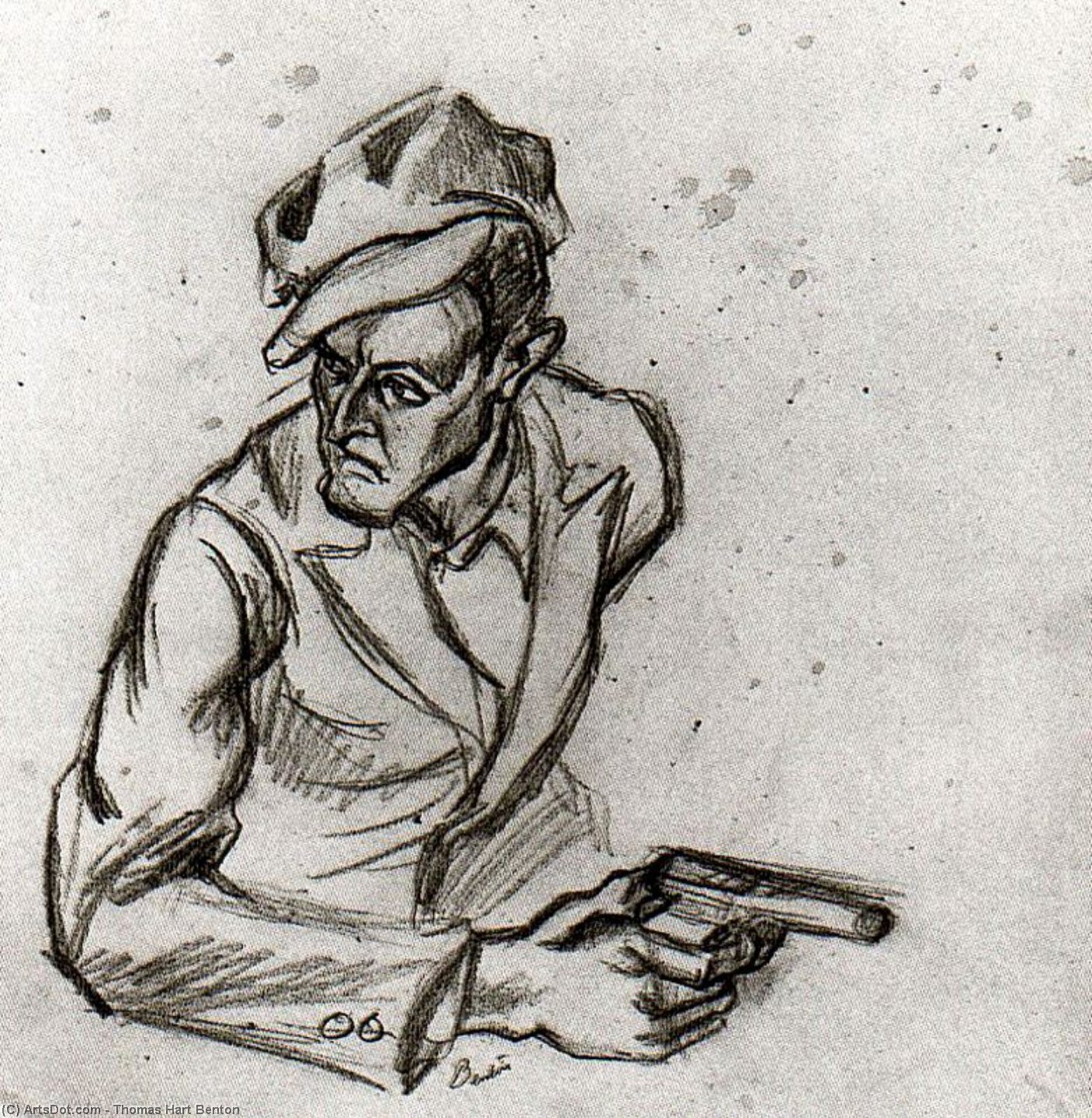 Gangster (study For The Arts Of Life In America) — Thomas Hart Benton