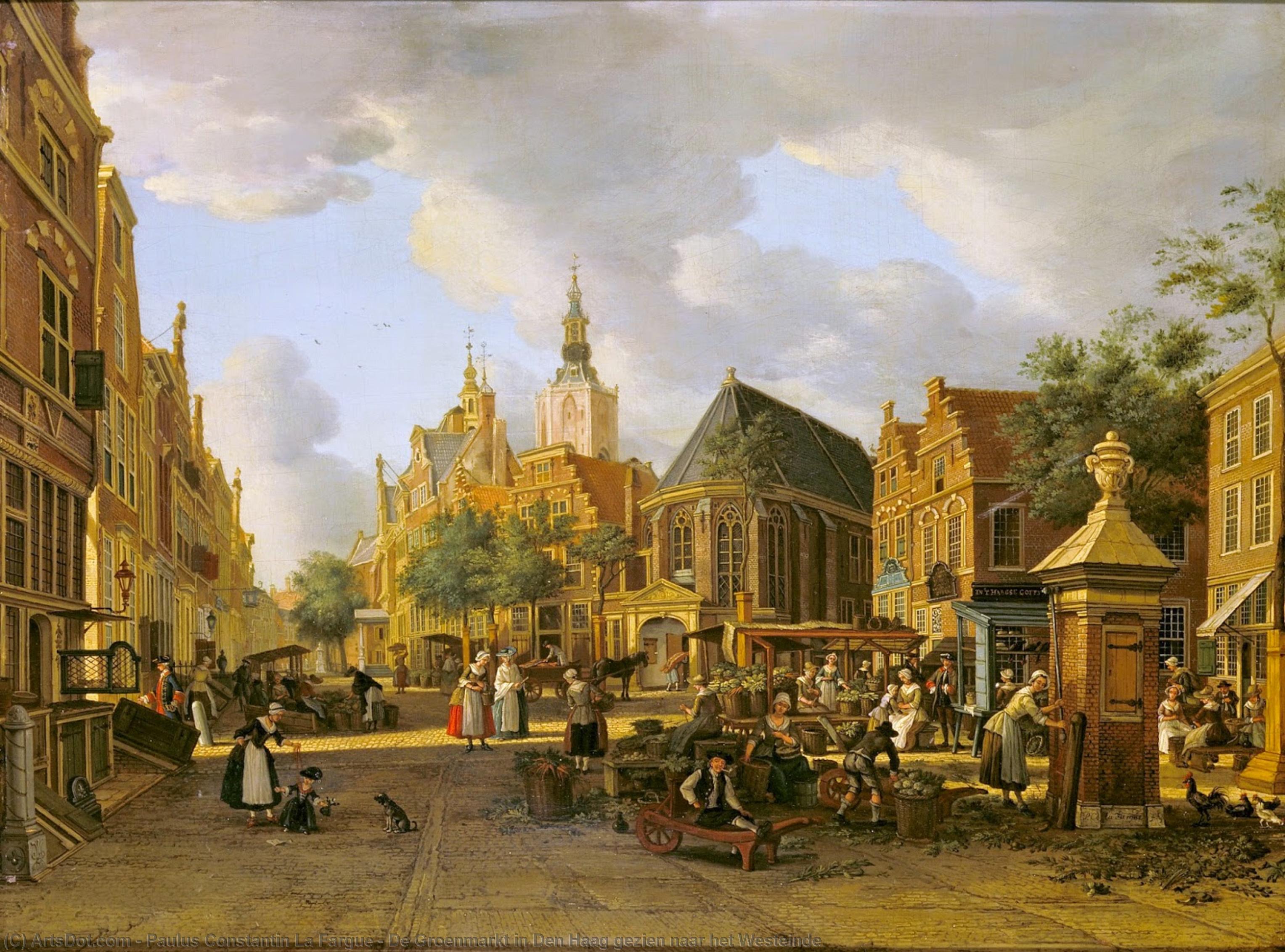 De Groenmarkt In Den Haag Gezien Naar Het Westeinde — Paulus Constantijn La Fargue