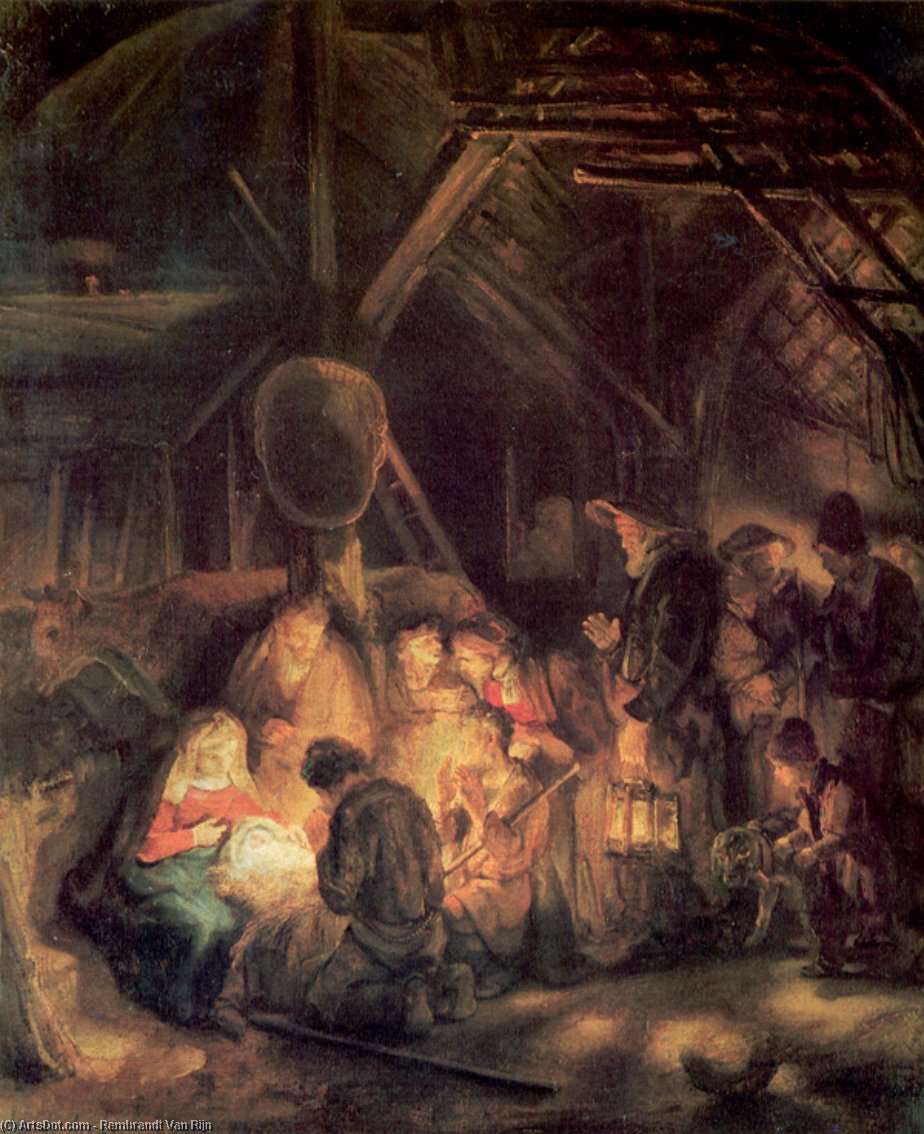 The Adoration Of The Shepards — Rembrandt Van Rijn