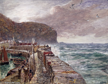 Clovelly Pier — Charles Napier Hemy