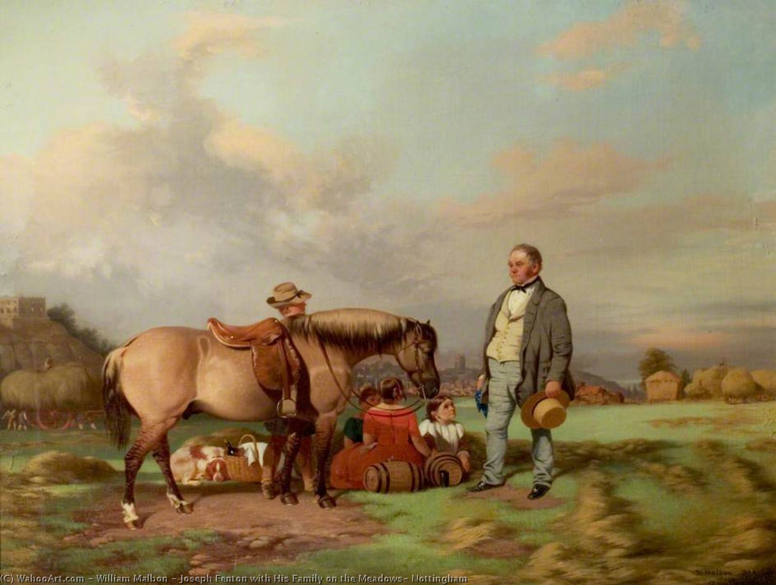 Joseph Fenton With His Family On The Meadows, Nottingham — William Malbon