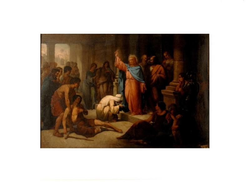 Jésus Guérissant Un Paralytique — Louis Hector Leroux