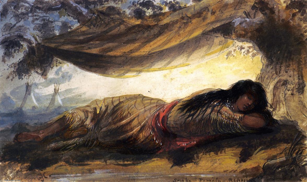 Snake Female Reposing — Alfred Jacob Miller