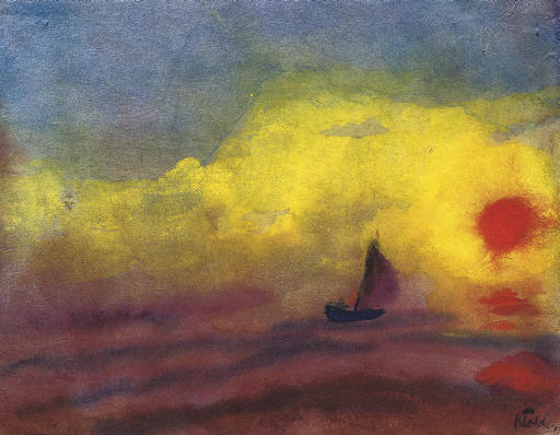 Sailors And Sinking Sun — Emile Nolde
