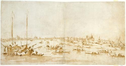 Panaromic View Of The Bacino Di San Marco, Looking Up The Giudecca Canal — Francesco Lazzaro Guardi