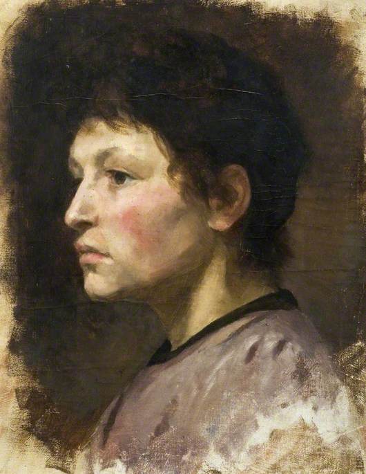 Study Of A Girl In A Mauve Dress (bushey Model) — Kate Ethel Cowderoy