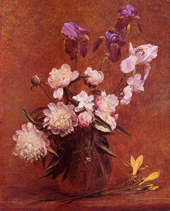Bouquet Of Peonies And Iris — Henri Fantin-latour