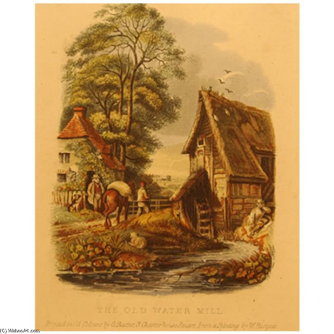 The Old Water Mill — George Baxter