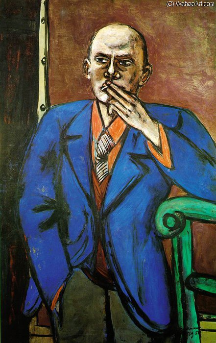 Self-portrait In Blue Jacket, St. Louis A — Макс Бекман