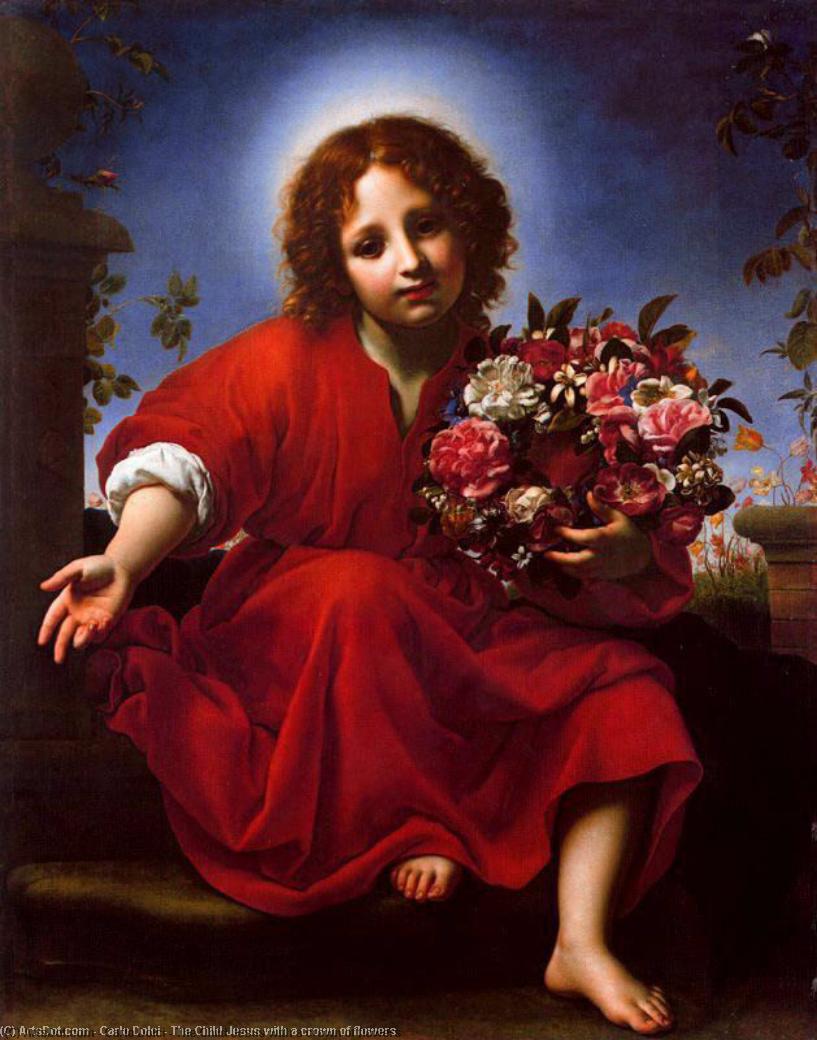 The Child Jesus With A Crown Of Flowers — Carlo Dolci