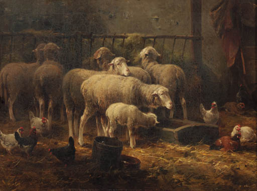 Interieur De Bergerie — Cornelis Van Leemputten