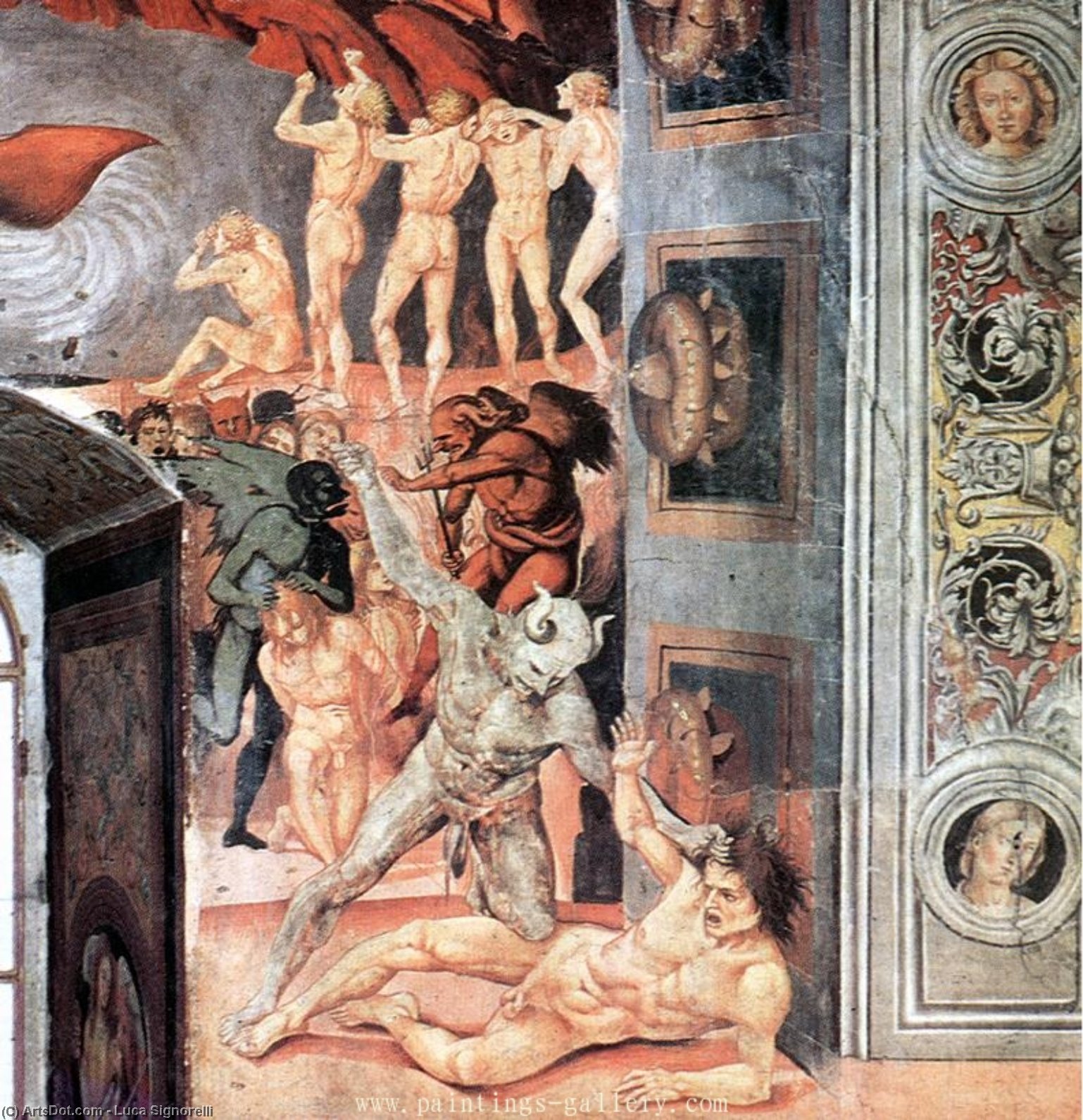 The Damned Being Plunged Into Hell (detail) — Luca Signorelli