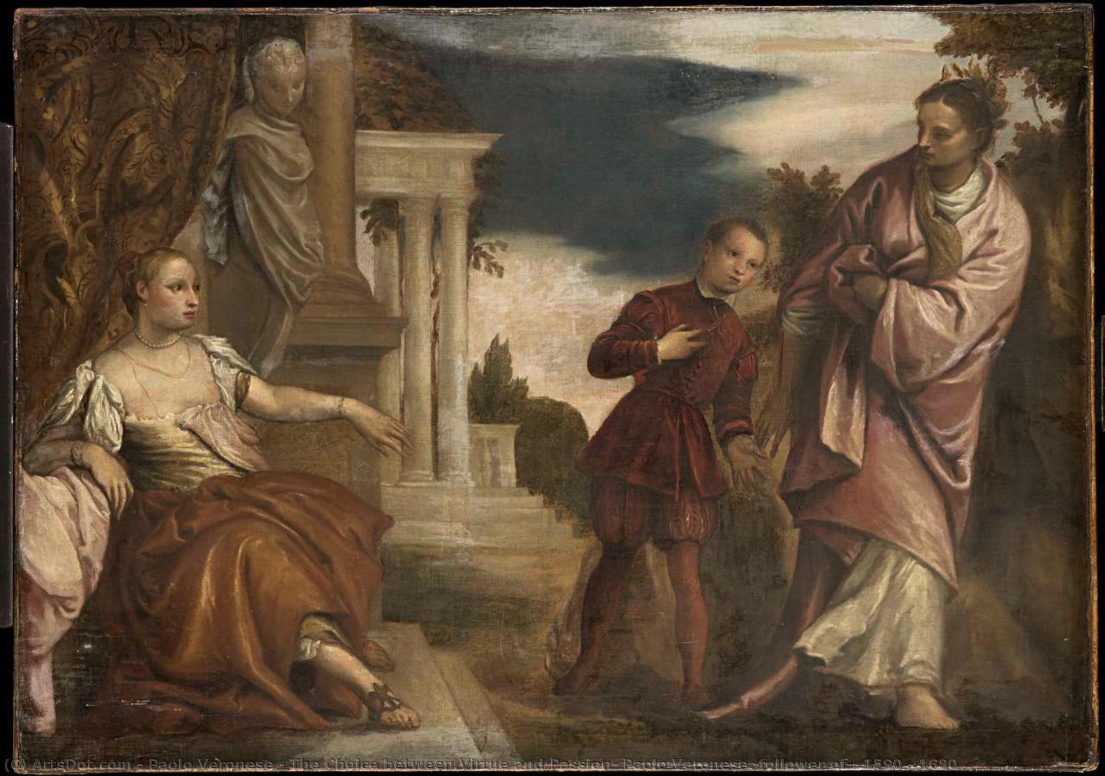 The Choice Between Virtue And Passion, Paolo Veronese (follower Of), 1590 - 1680 — Paolo Veronese