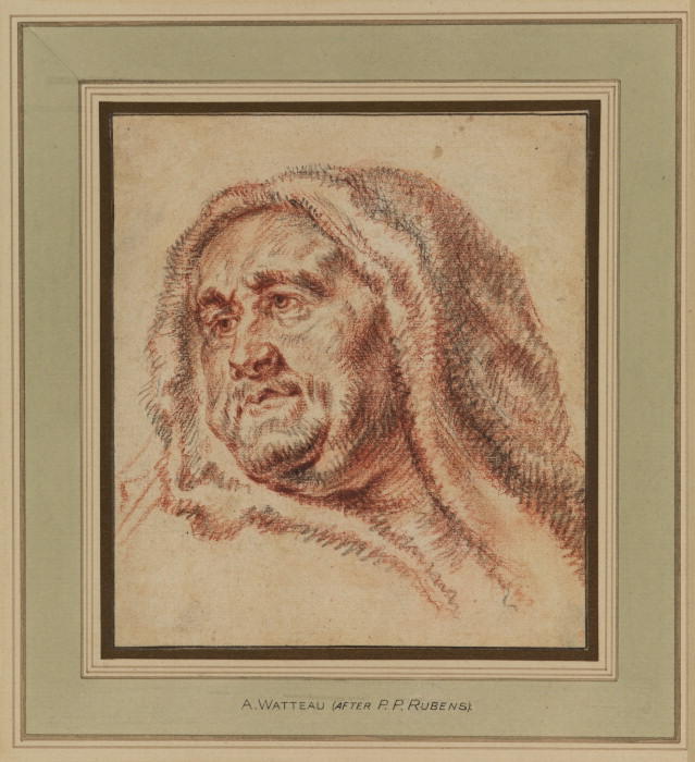 Cabeza Masculina - Después De Rubens — Jean-antoine Watteau