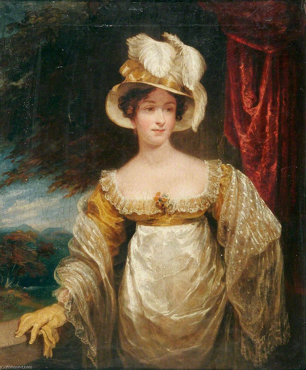 Portrait Of A Lady With An Ostrich Plume Hat — Joseph Clover