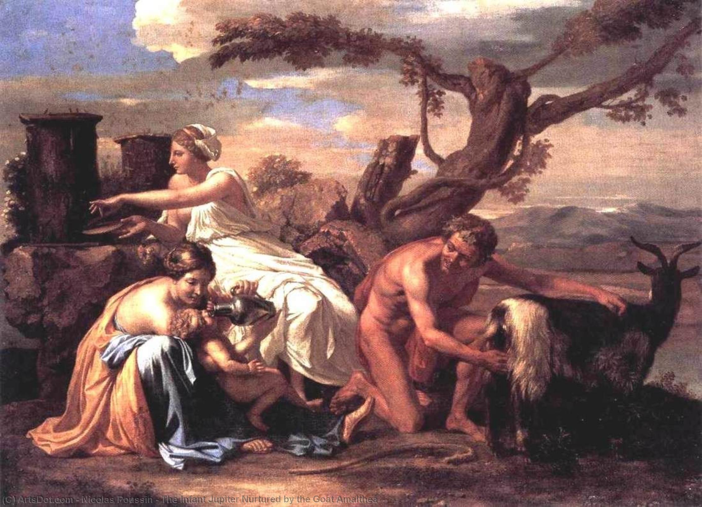 The Infant Jupiter Nurtured By The Goat Amalthea — Nicolas Poussin