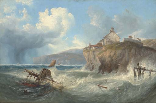 Wreckage In Robin Hood's Bay — John Wilson Carmichael