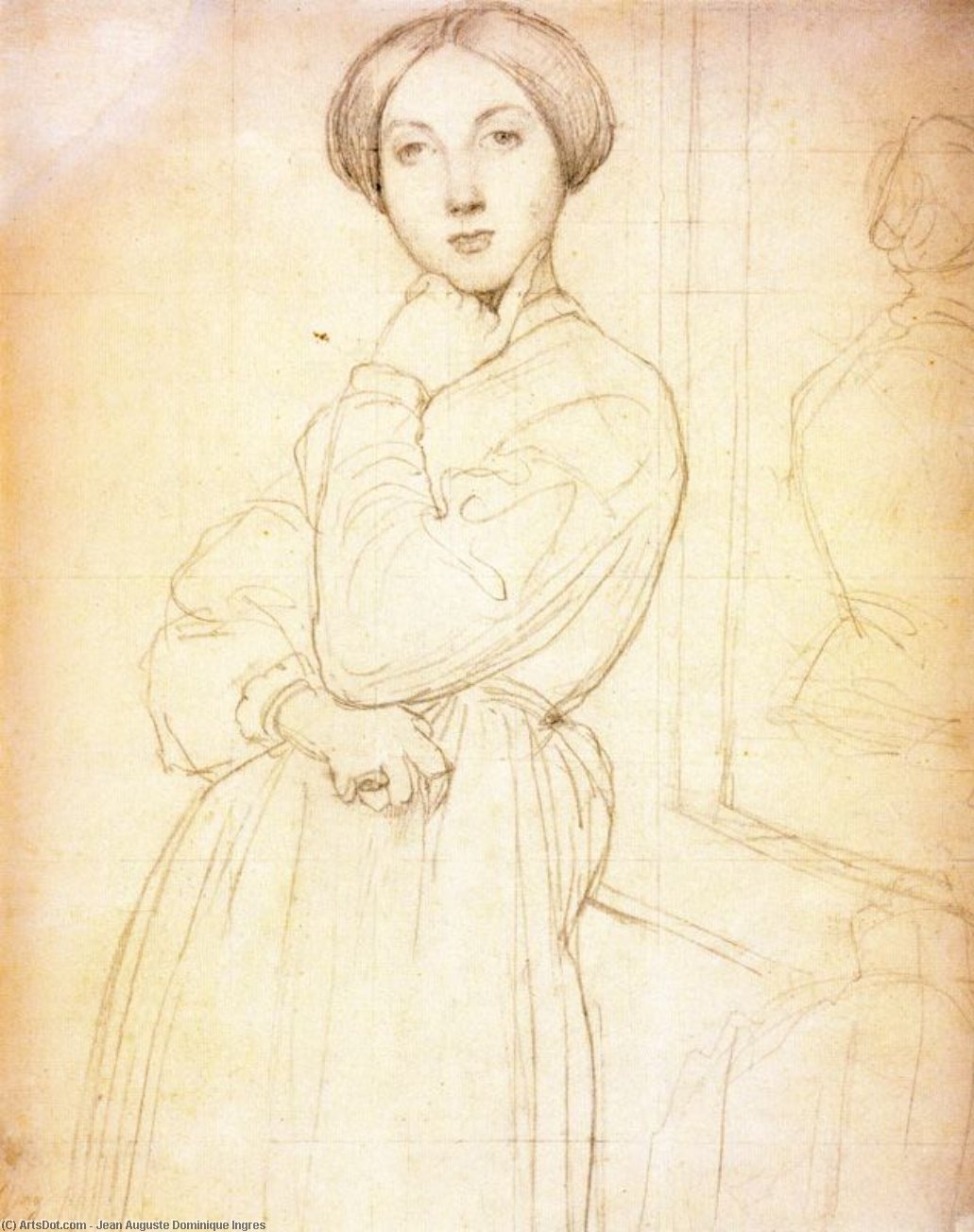 Study For The Portrait Of Vicomtesse Louise-albertine D'hausonville — Jean-auguste-dominique Ingres