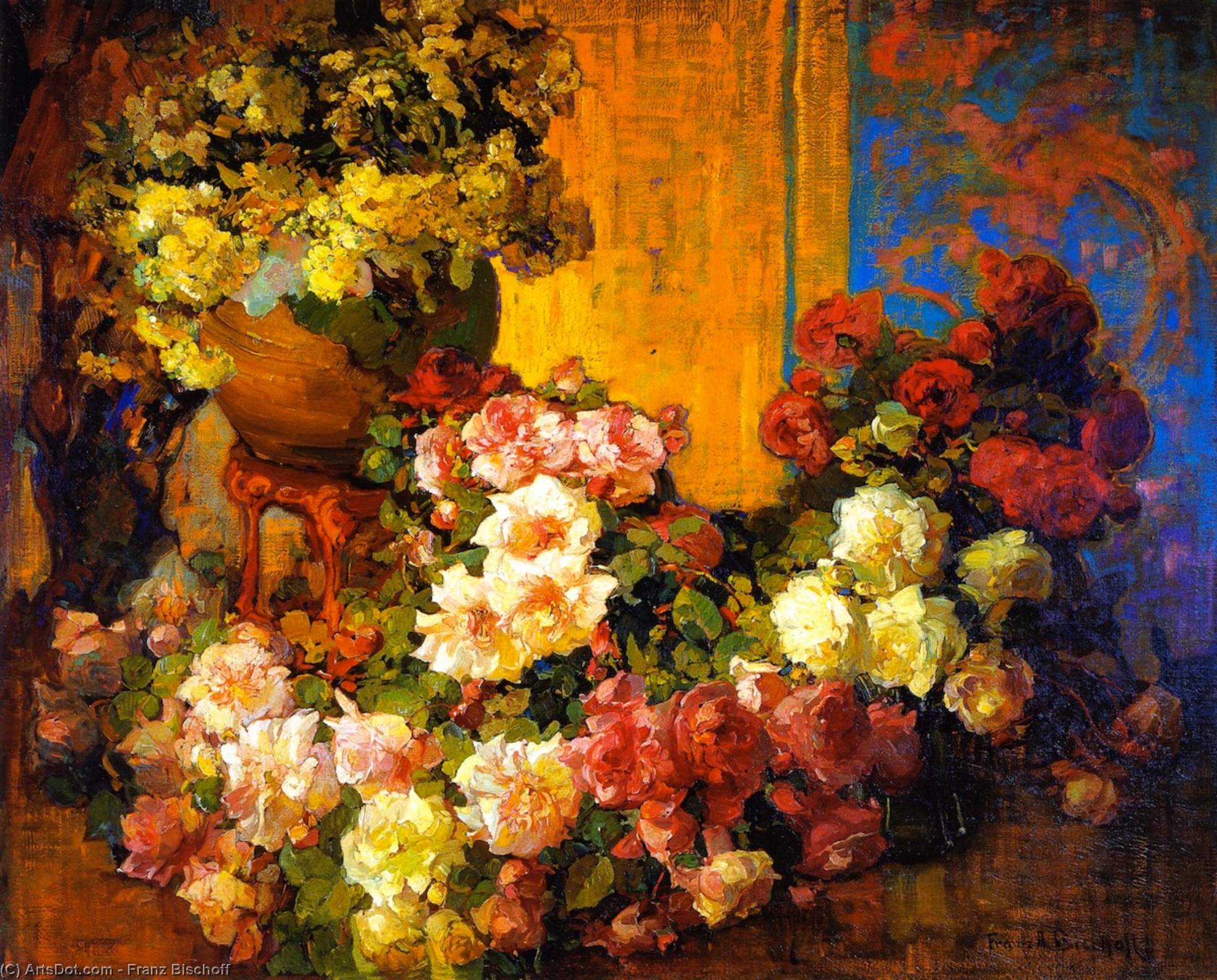 Roses And Lilies — František Bischoff