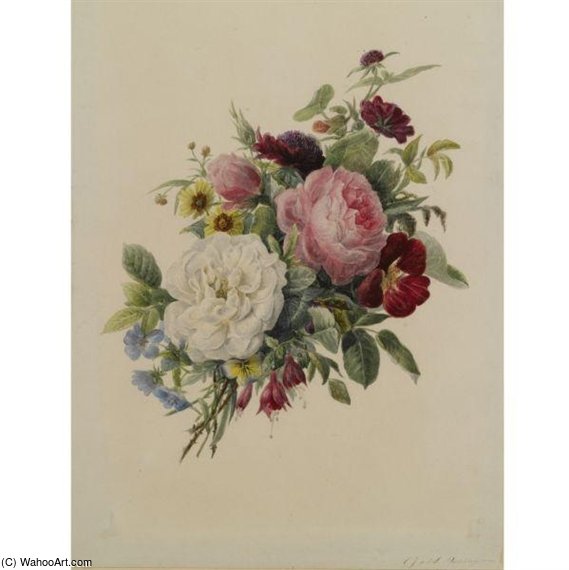A Still Life With Roses And Other Flowers — Geraldine Jacoba Van De Sande Bakhuyzen