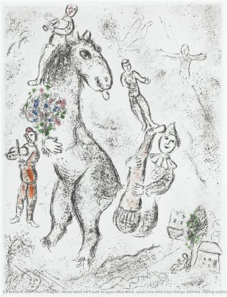 Illustration For Louis Aragon's Work "one Who Says Things Without Saying Anything" — Marc Chagall
