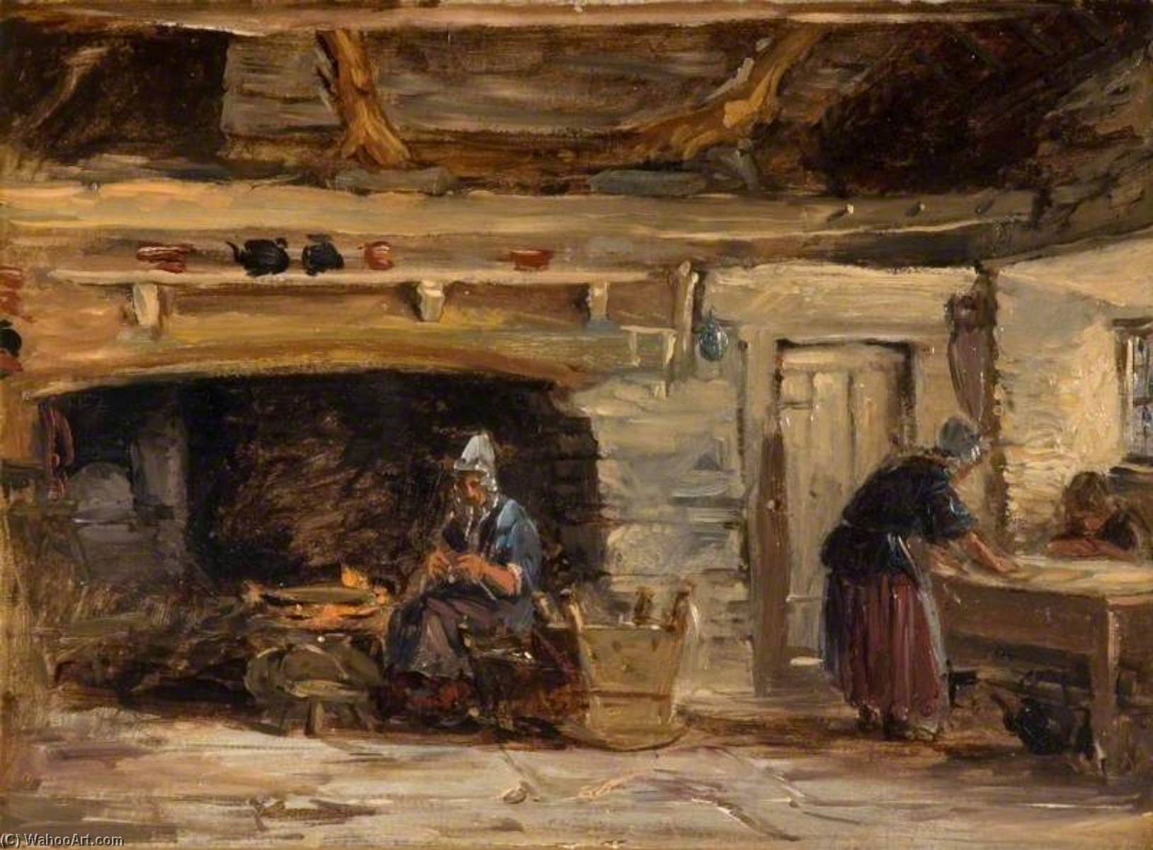 Cottage Interior, Trossavon Near Betws Y Coed — David Koks Stariji