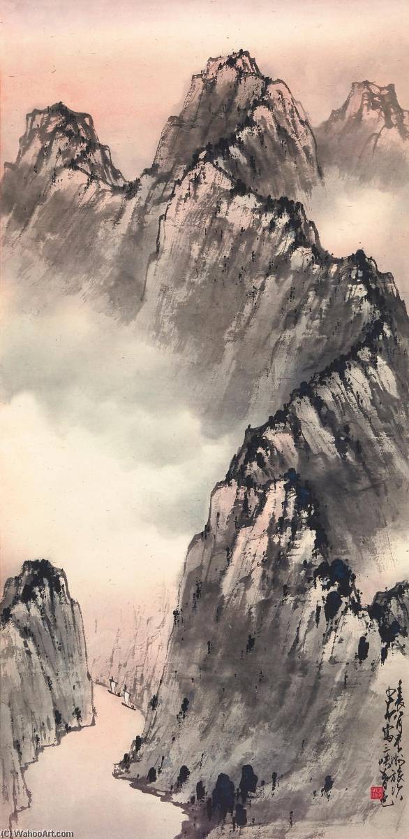Sunset At The Three Gorges — Zhao Shao'ang