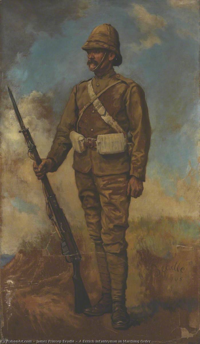 A British Infantryman In Marching Order — James Prinsep Beadle