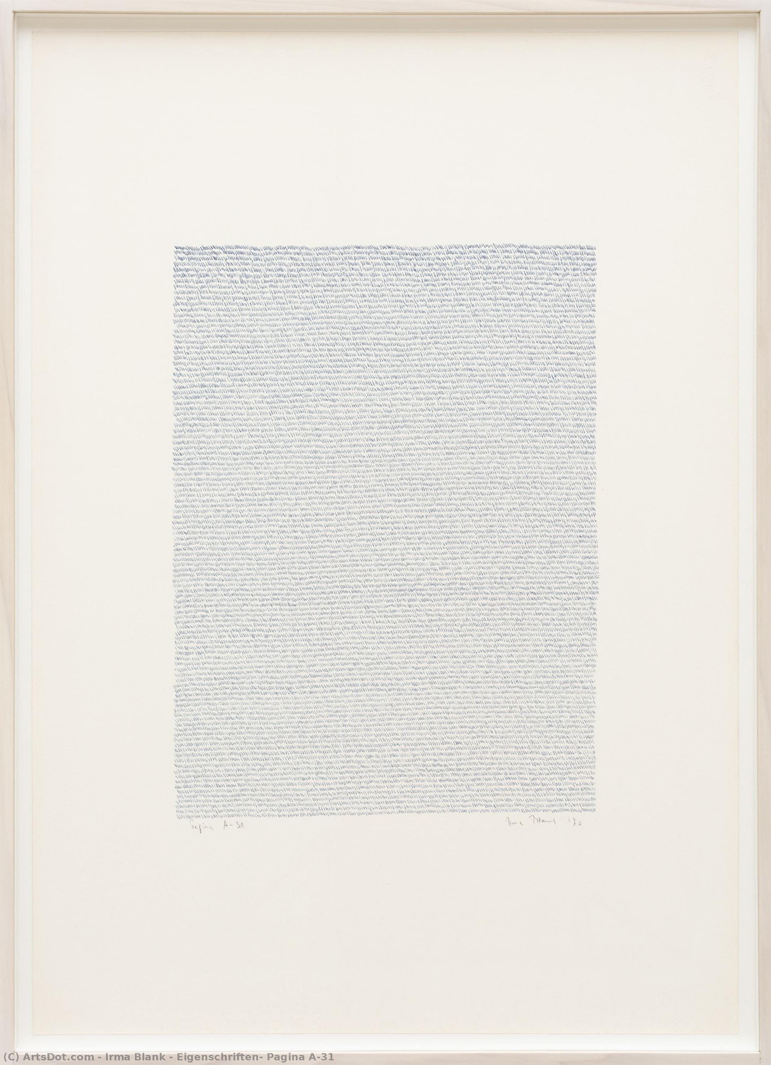 Eigenschriften, Pagina A-31 — Irma Blank