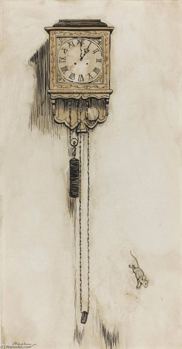 Hickory, Dickory, Dock — Arthur Rackham