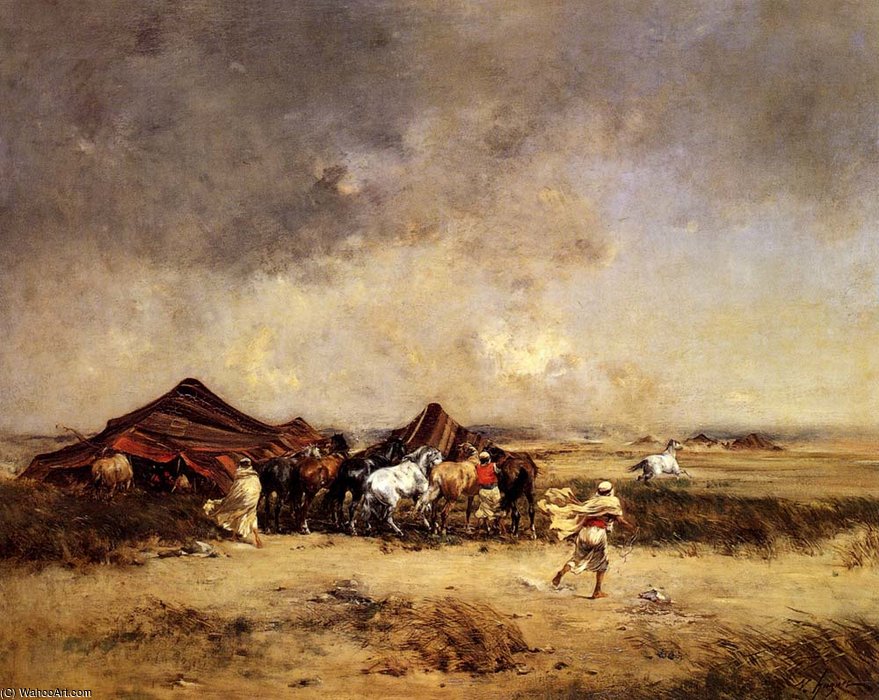 Arab Encampment — Victor Pierre Huguet