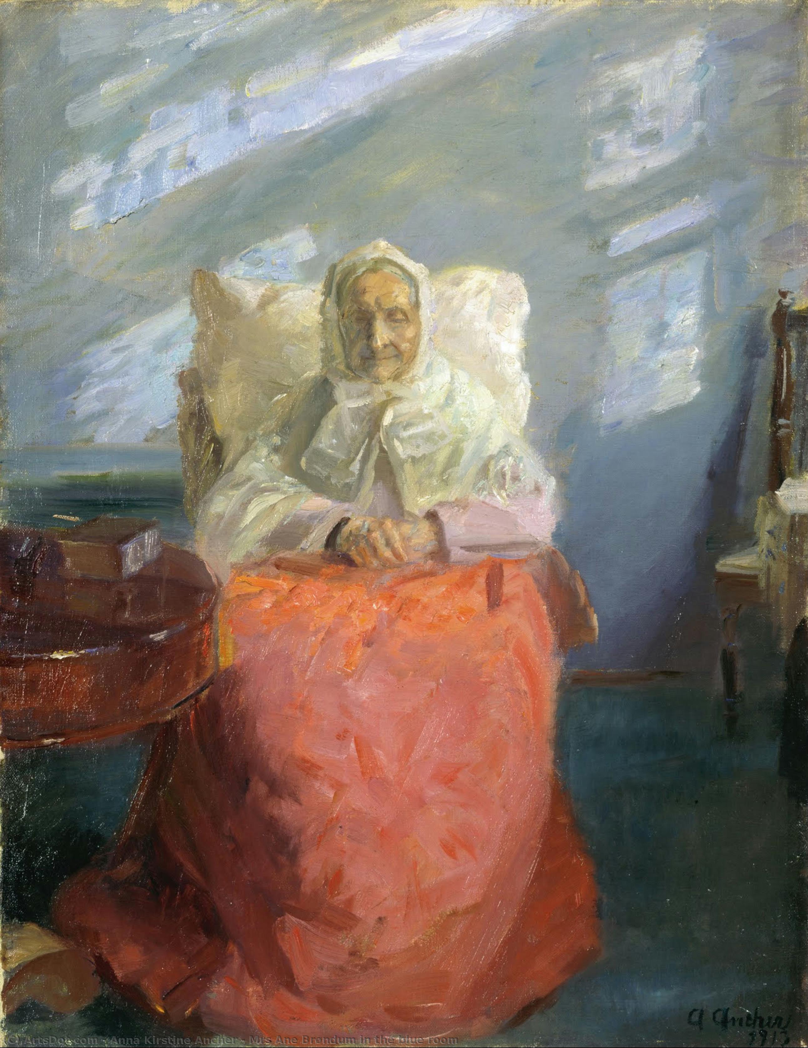 Mrs Ane Brøndum In The Blue Room — Anna Ancher