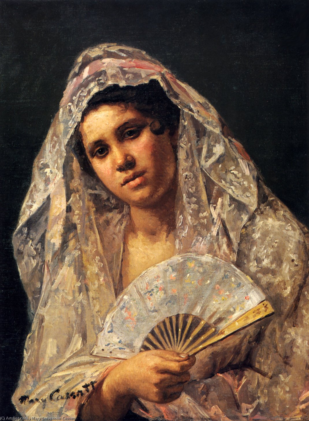Spanish Dancer Wearing A Lace Mantilla — Mary Stevenson Cassatt