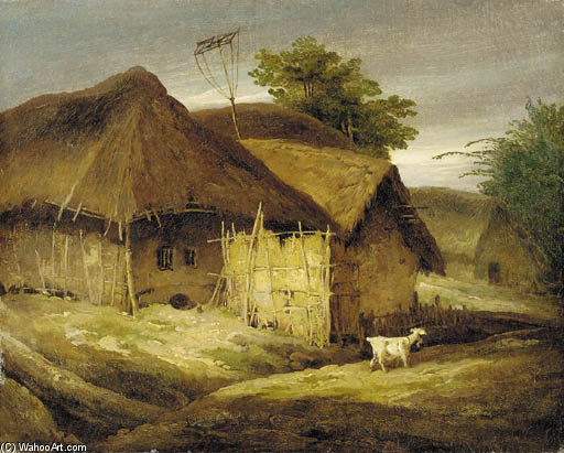 Bengal Village With A Goat In The Foreground — George Chinnery