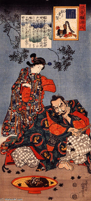 Taira Koremochi Spies The Reflection Of A Female Demon — Utagawa Kuniyoshi
