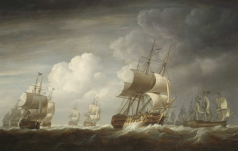 A Fleet Of East Indiamen At Sea — Nikolas Pokok