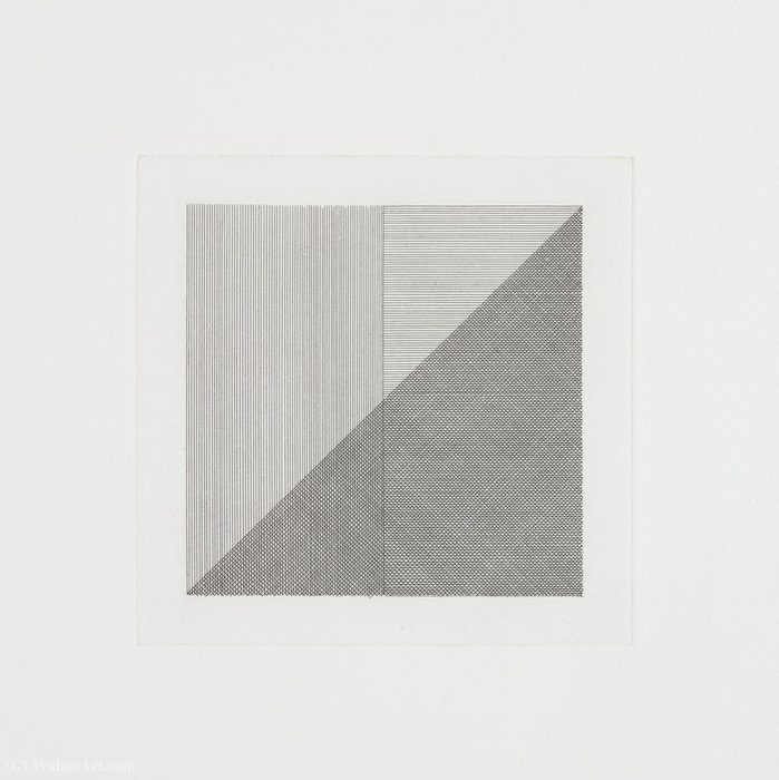 Untitled From Squares With A Different Line Direction In Each Half Square (2) — Solomon Lewitt