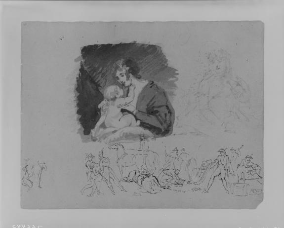 Mother And Child; Portrait Of A Woman, Battlefield Scene — Thomas Sully