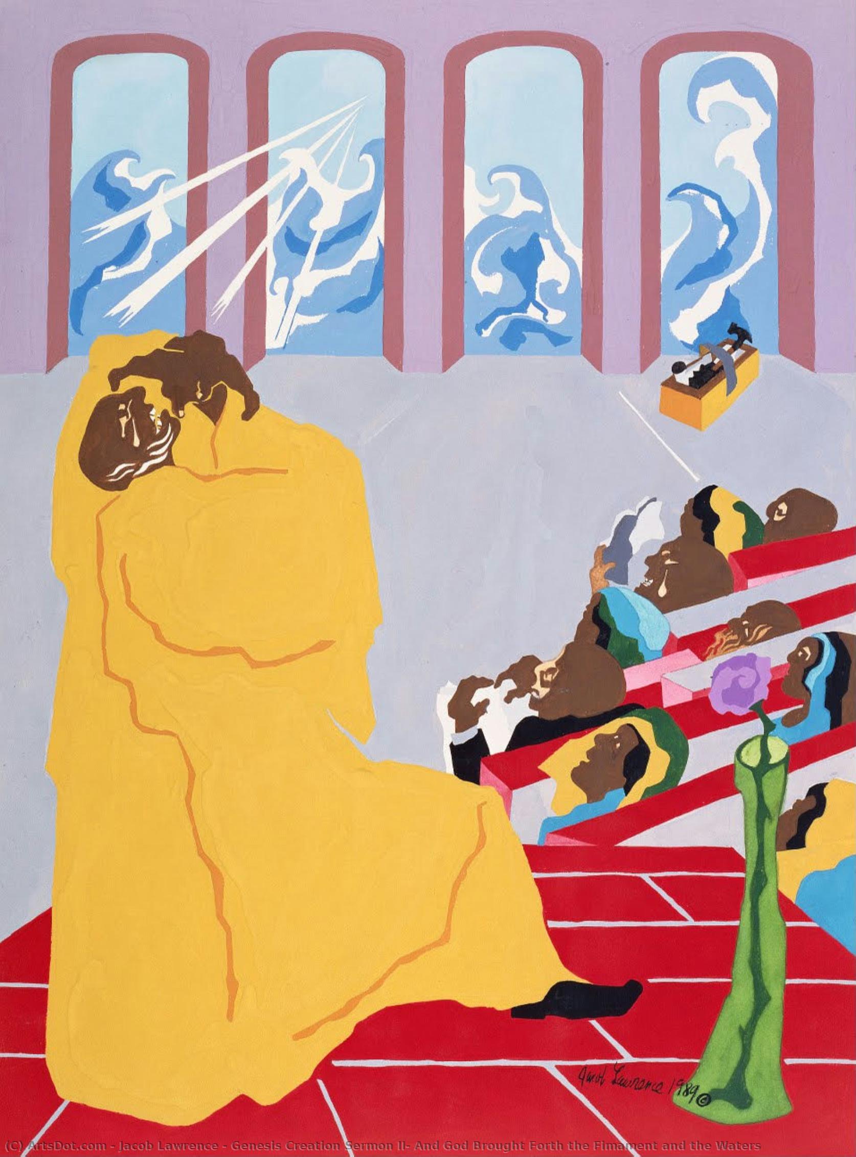 Genesis Creation Sermon Ii: And God Brought Forth The Fimament And The Waters — Jacob Lawrence
