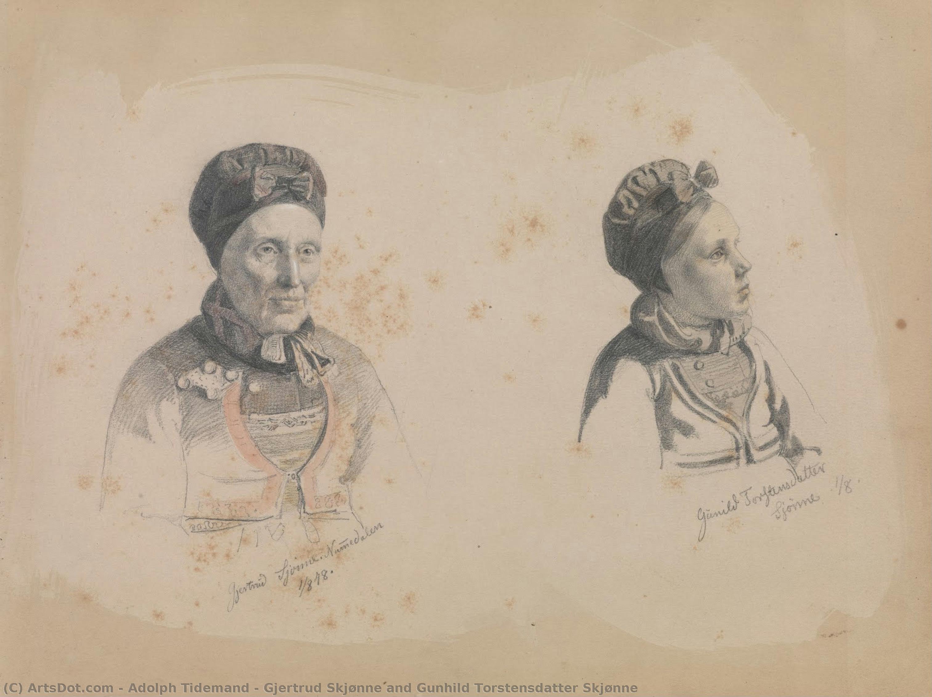 Gjertrud Skjønne And Gunhild Torstensdatter Skjønne — Adolph Tidemand