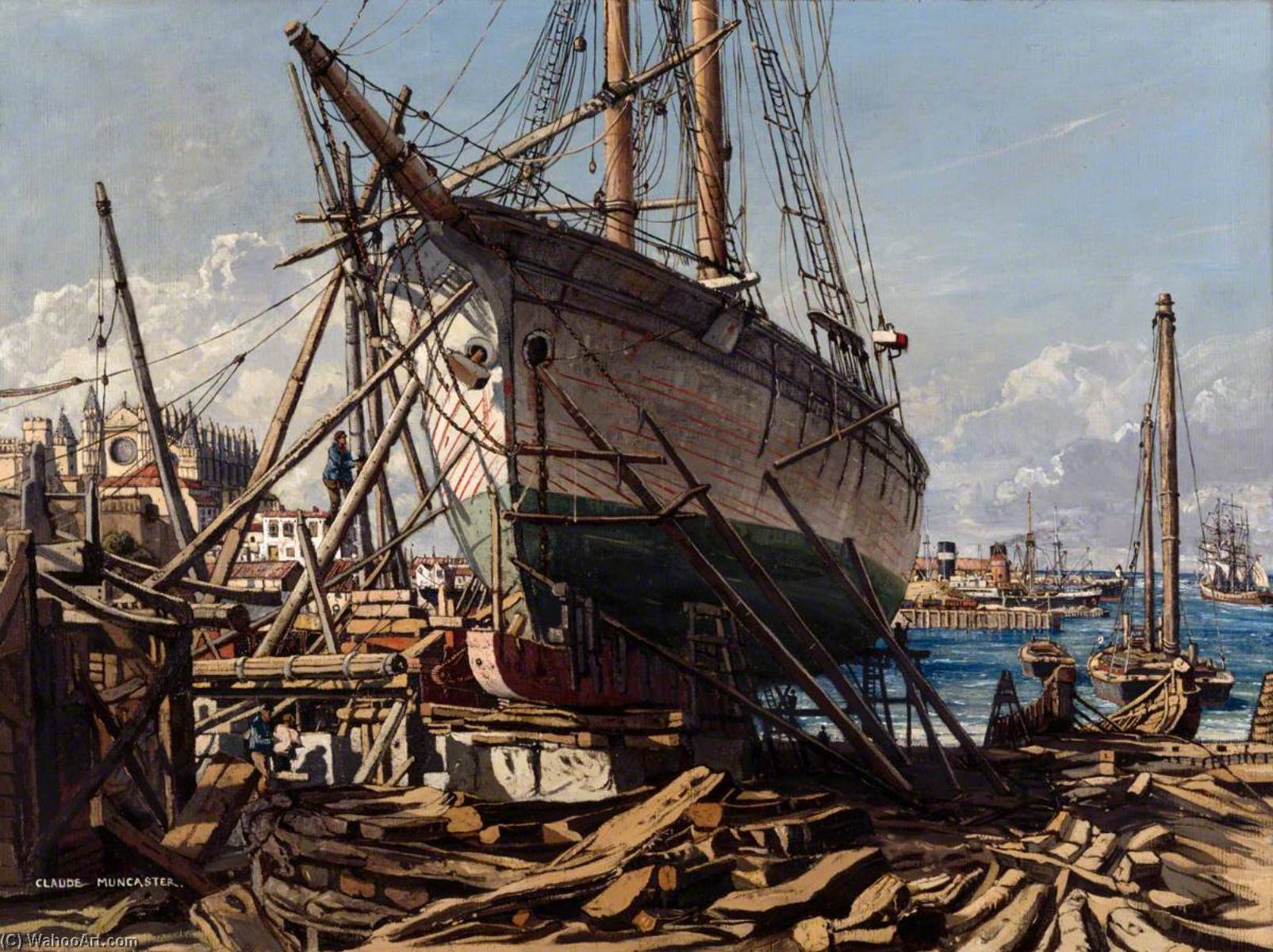 Shipyard At Palma In Majorca — Claude Muncaster