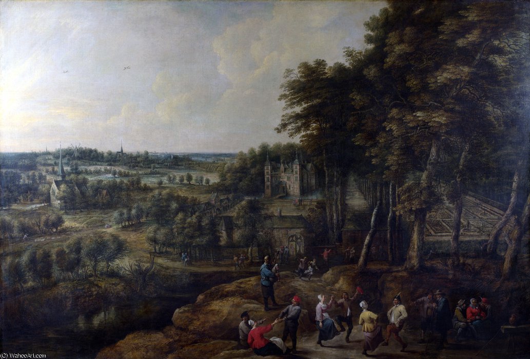 Peasants Merry-making Before A Country House — Lucas Van Uden